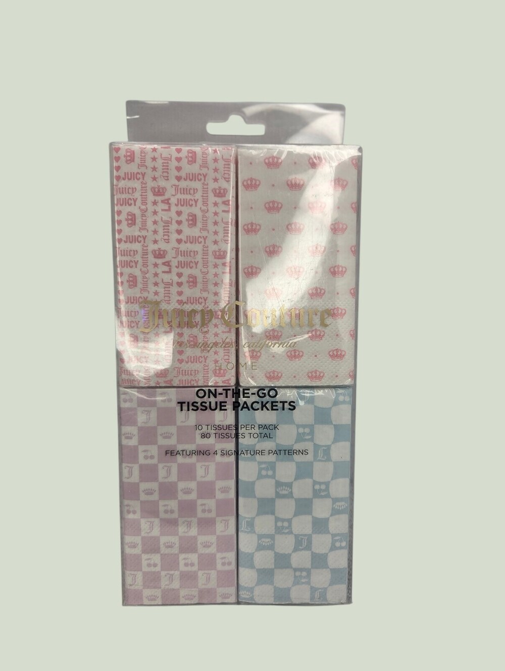 🌸▪️Juicy Couture ▪️Home Logo Printed 8 On-The-Go  Tissue Packets